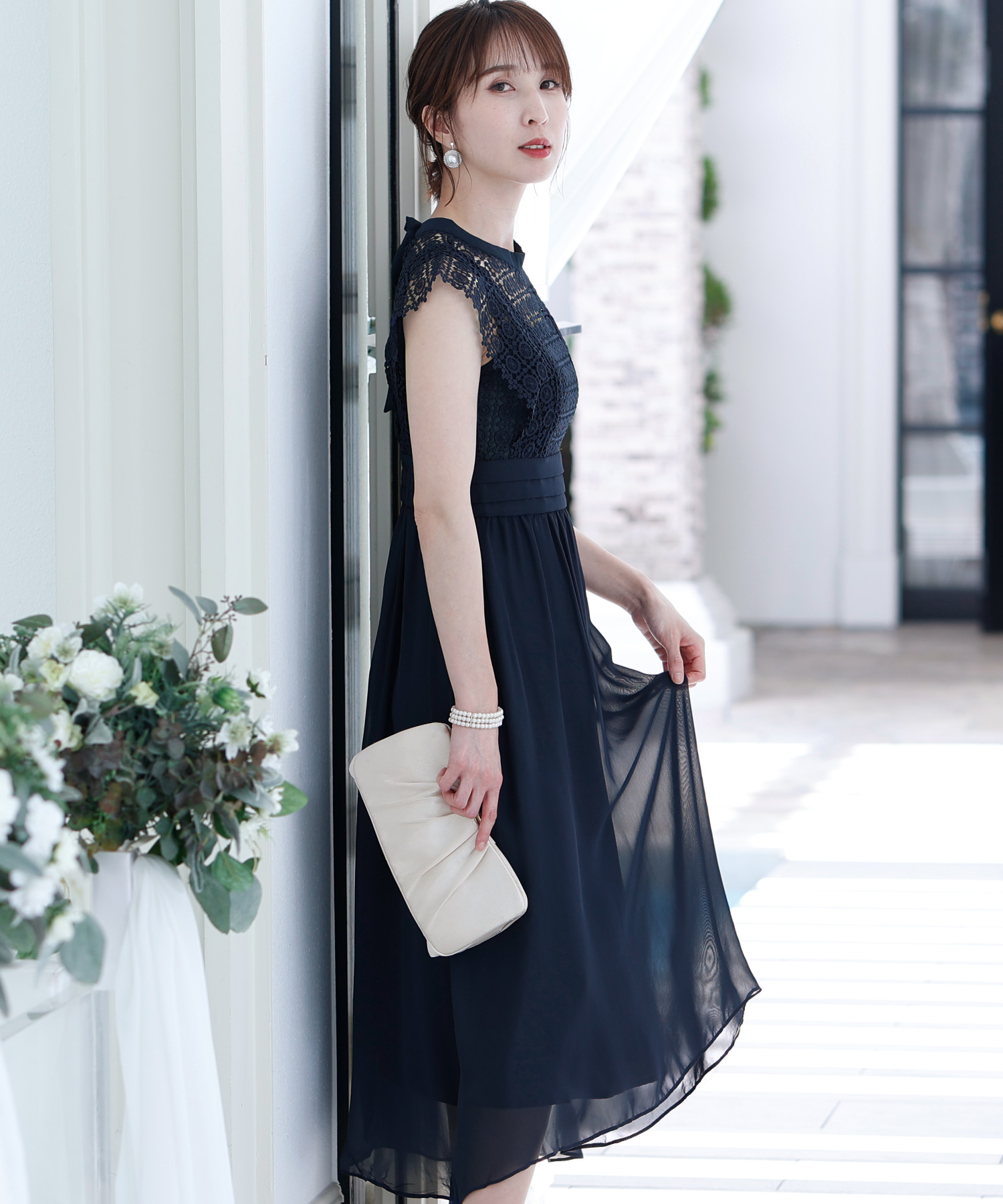 【新品タグ付】プールヴー ノースリーブワンピース ドレス クロシェ XXL セール29%OFF】プールヴー PourVous ノースリーブ&ロング