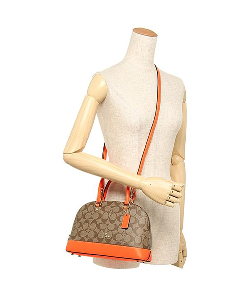 COACH コーチ オレンジ系2WAYハンドバッグ ショルダーバック 新品未使用 コーチ ハンドバッグ ショルダーバッグ アウトレット レディース
