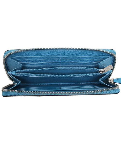 【新品】COACH 青 長財布 コーチ COACH 財布 レディース 長財布 二つ折り財布 ミドル財布