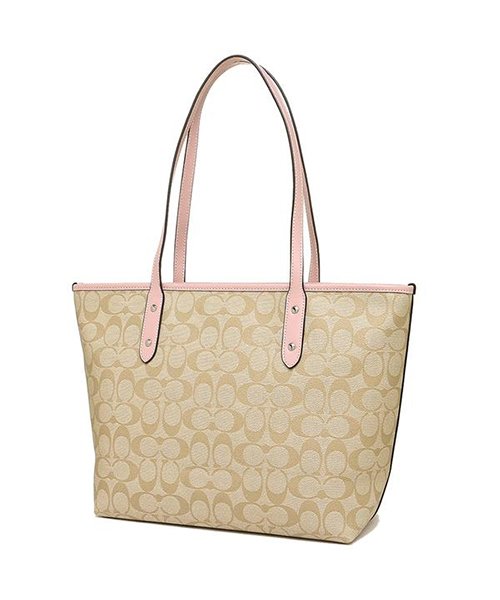 コーチ トートバッグ アウトレット レディース Coach F592 Svosa ライトカーキ ピンク コーチ Coach D Fashion