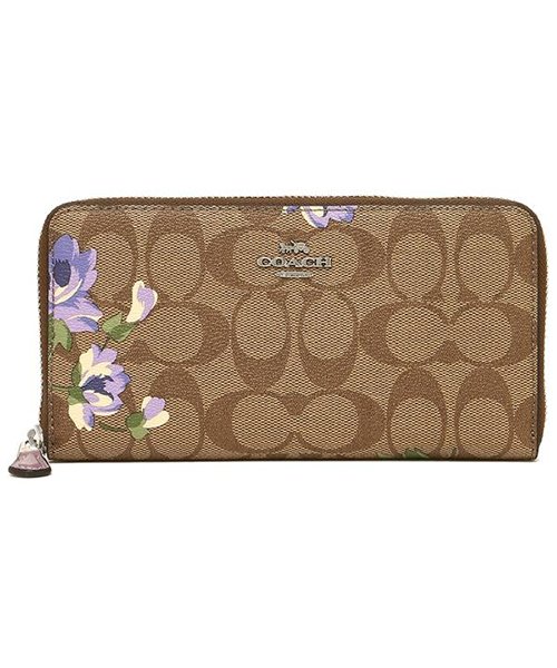 コーチ 長財布 アウトレット レディース Coach F Svotk カーキ パープルマルチ コーチ Coach D Fashion