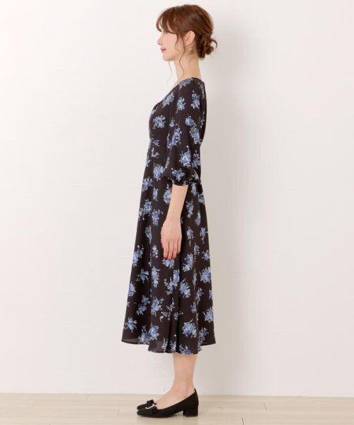 セール 美人百花10月号掲載 花柄切り替えワンピース ミッシュマッシュ Misch Masch D Fashion