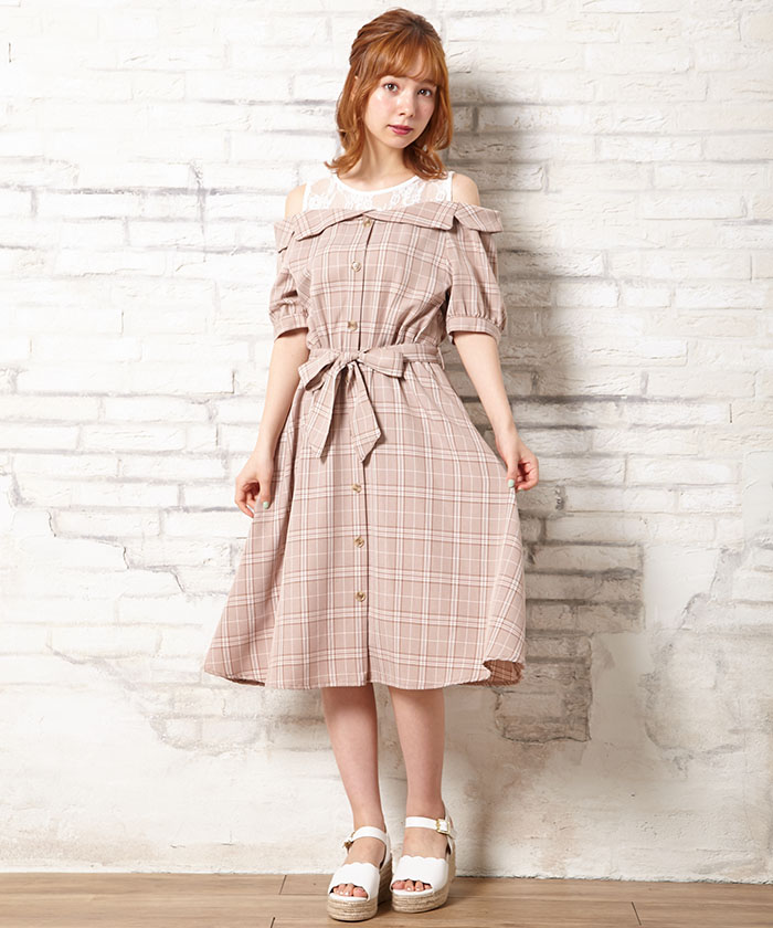 セール 50%OFF】イング INGNI レースレイヤーチェック柄 セール 50%OFF】イング INGNI レースレイヤーチェック柄