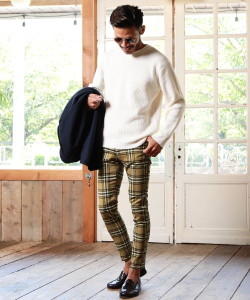クーポン ５pチェックパンツ スキニー スキニーパンツ メンズ ストレッチ チェックパンツ チェック スリム パンツ ジギーズショップ Jiggys Shop D Fashion