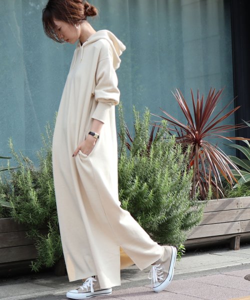 セール Web限定マキシ丈 Cvcサイドスリットフーディーマキシワンピース パーカーワンピース コーエン Coen D Fashion セール Web限定マキシ丈 Cvcサイドスリットフーディーマキシワンピース パーカーワンピース コーエン Coen D Fashion