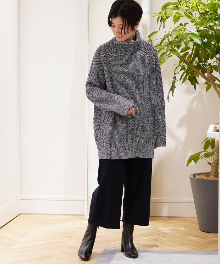セール 40%OFF】コットンカシミヤウール ハイネックチュニック セール 40%OFF】コットンカシミヤウール ハイネックチュニック