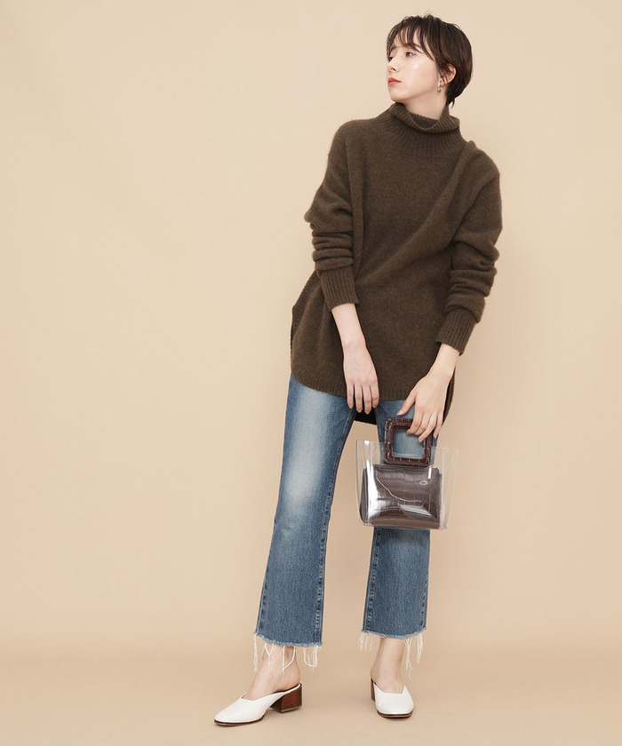 セール 60%OFF】YAKタートルサイドスリットニット(502547116 セール 60%OFF】YAKタートルサイドスリットニット(502547116