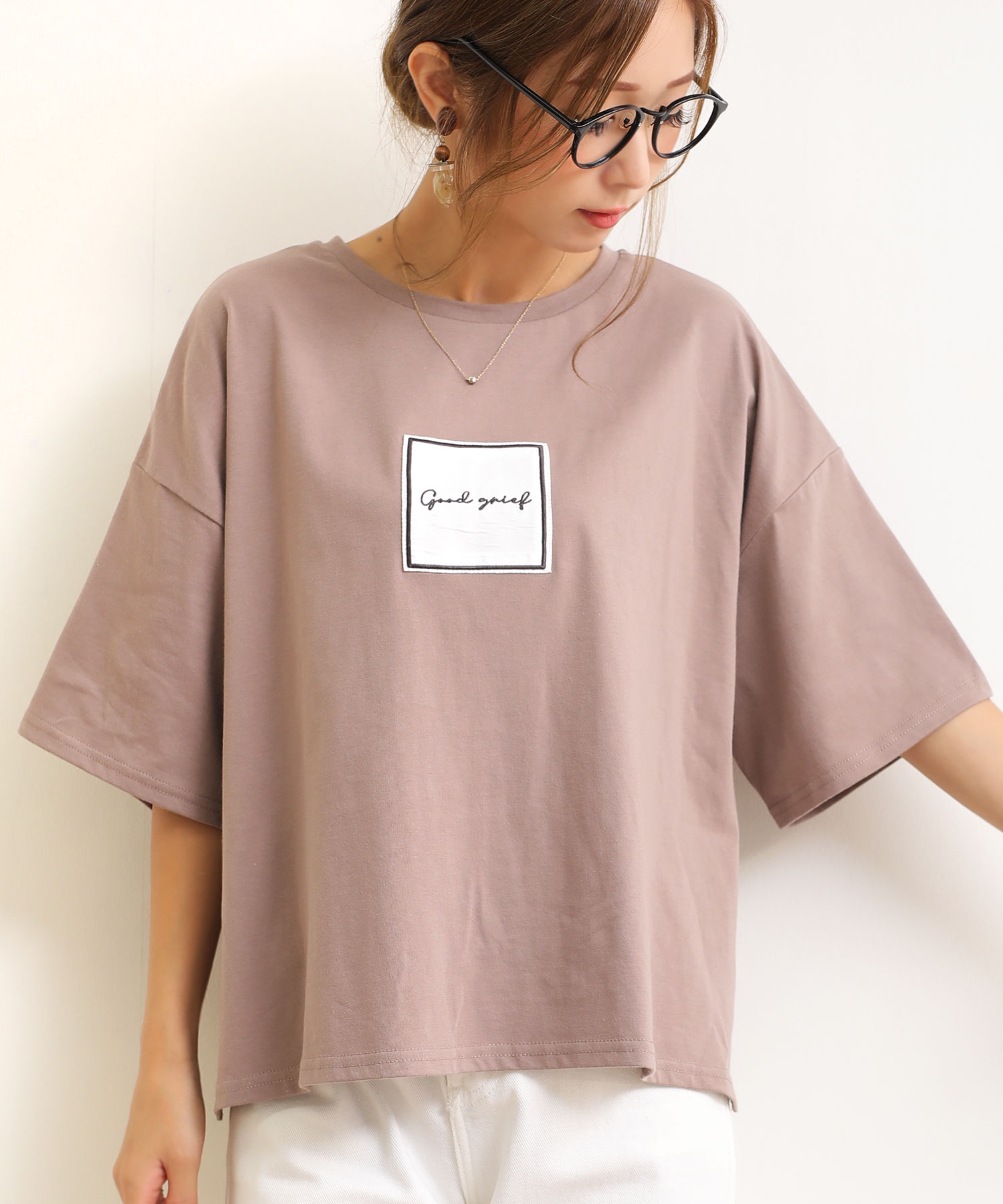 スクエアロゴ刺繍オーバーサイズ半袖Tシャツ(502548518) | アンドミー 