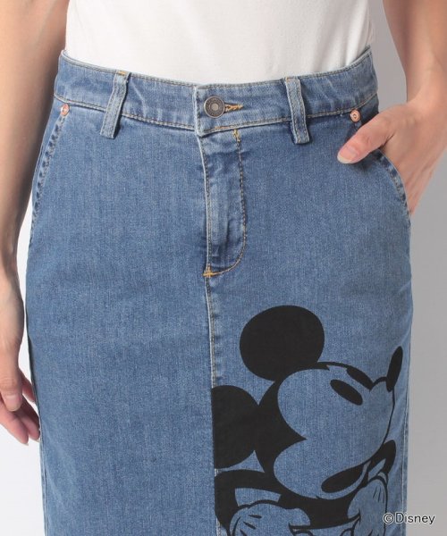 セール Disney ディズニー コラボ ミッキーマウスプリント膝丈デニムスカート ベネトン レディース Benetton Women D Fashion
