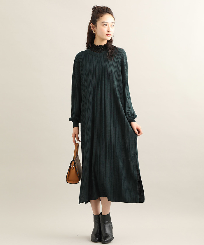 セール 60%OFF】【前後2WAY】ベルト付きニットワンピース セール 60%OFF】【前後2WAY】ベルト付きニットワンピース