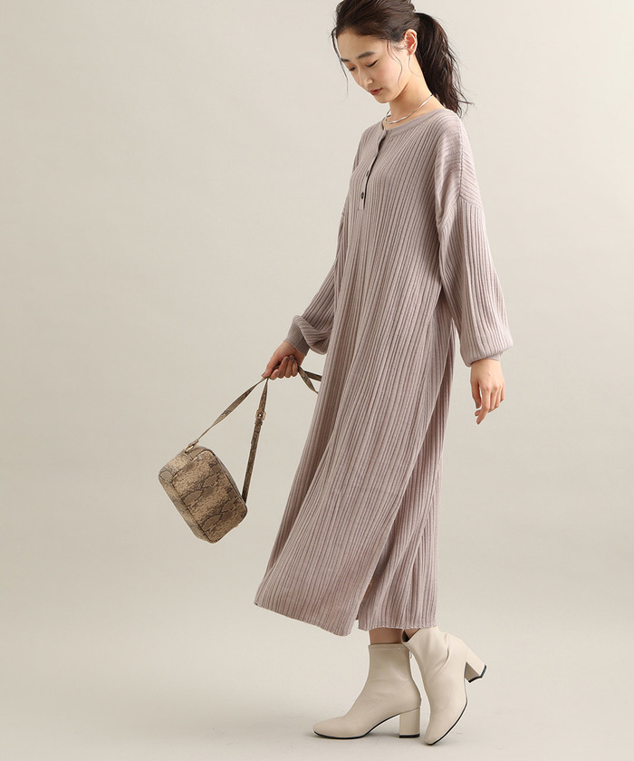 セール 60%OFF】【前後2WAY】ベルト付きニットワンピース