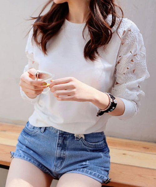 セール 花柄 レース 刺繍 トップス レディース シースルー カットソー 長袖 Tシャツ 即納 ミニミニストア Miniministore D Fashion セール 花柄 レース 刺繍 トップス レディース シースルー カットソー 長袖 Tシャツ 即納 ミニミニストア Miniministore D Fashion