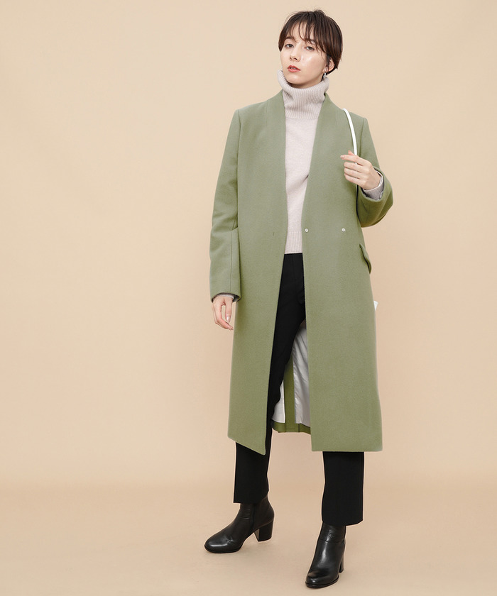 Adam et rope ノーカラーチェスターコート | labiela.com