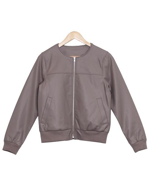 セール レディース アウター ノーカラージャケット ライダース レザー 合皮 ミリアンデニ Mili An Deni D Fashion
