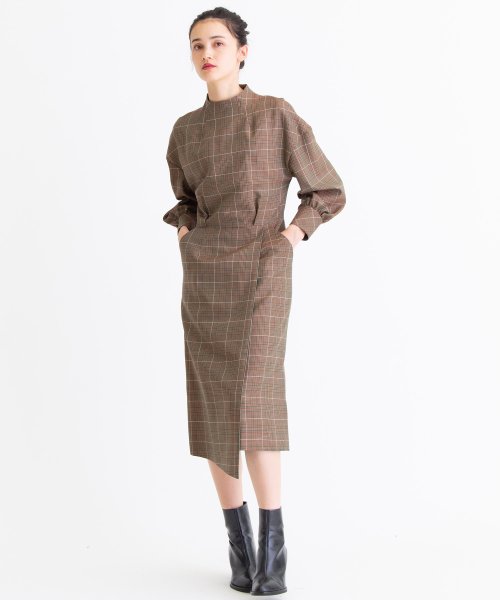 セール 50 Off グレンチェックワンピース ランバンオンブルー Lanvin En Bleu D Fashion