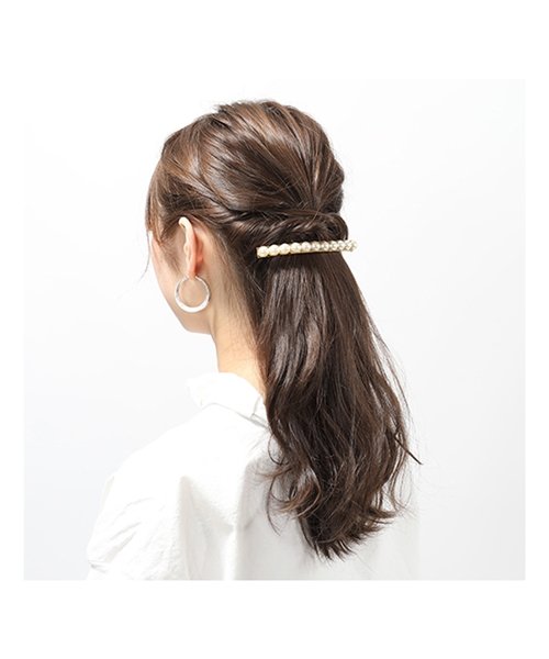 セール 54 Off Pearl And Metal Long Skinny Barrette 5645 パール ロング バレッタ 髪留め ヘアーアクセサリー カラー2色 フランスラックス France Luxe D Fashion