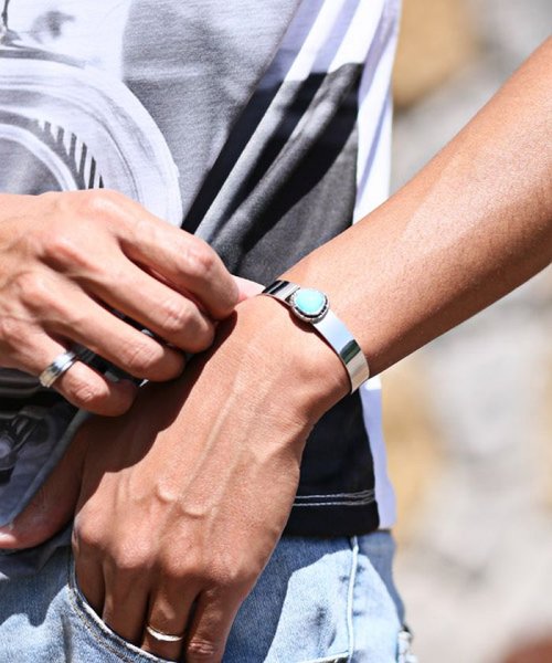 セール10 Off シルバーストーン平打ちバングル バングル メンズ ブレスレット アクセサリー ラグスタイル Luxstyle D Fashion