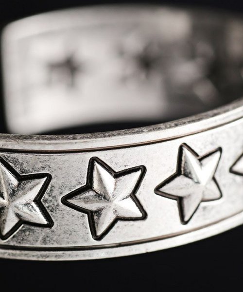 セール スターアンティークシルバーバングル バングル メンズ ブレスレット スター 星柄 星 アクセ 502603340 ラグスタイル Luxstyle D Fashion