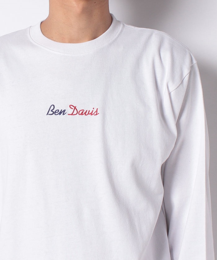 クーポン】【BEN DAVIS】ベンデイビス ロゴ刺繍 バックプリント 長袖T 