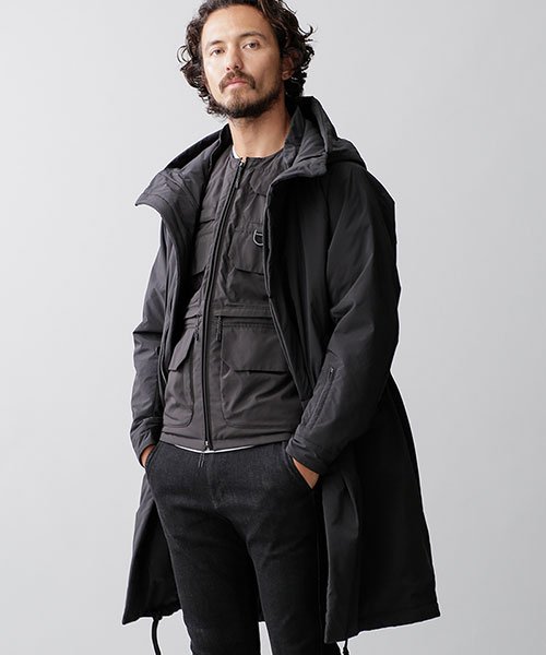 セール 至極の逸品 機能中綿ロングモッズコート 西川ダウンベスト付 ナノ ユニバース Nano Universe D Fashion
