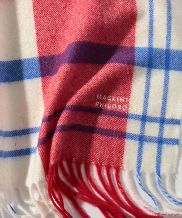 MACKINTOSH PHILOSOPHY カシミアチェック柄ストール ウォッシャブルカシミヤハウスチェックストール(マフラー