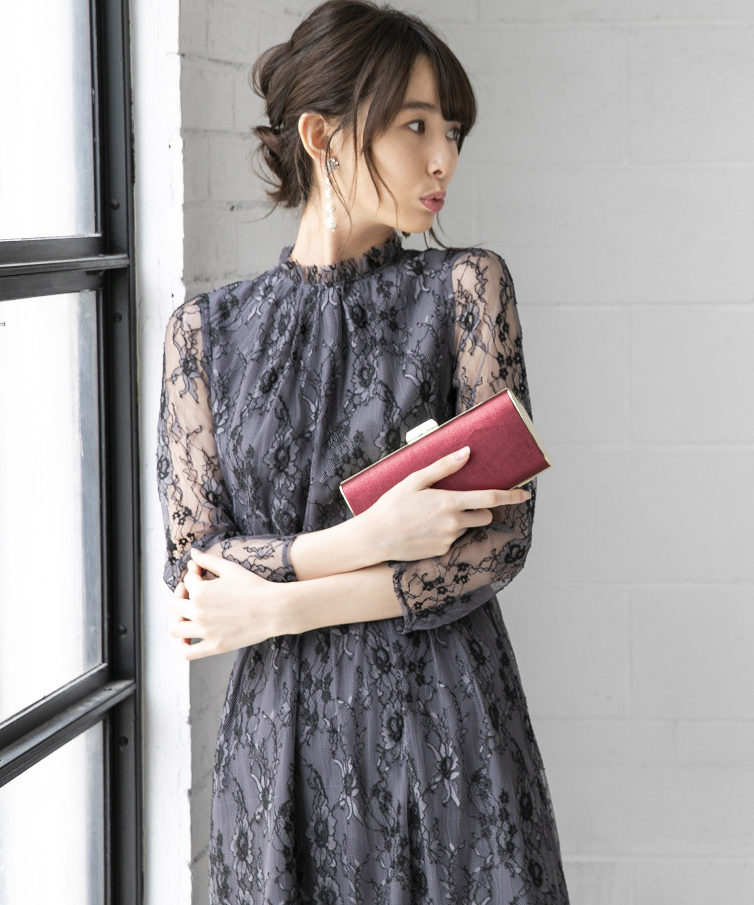 kaene×formforma】ボトルネック総レースワンピース(502586582