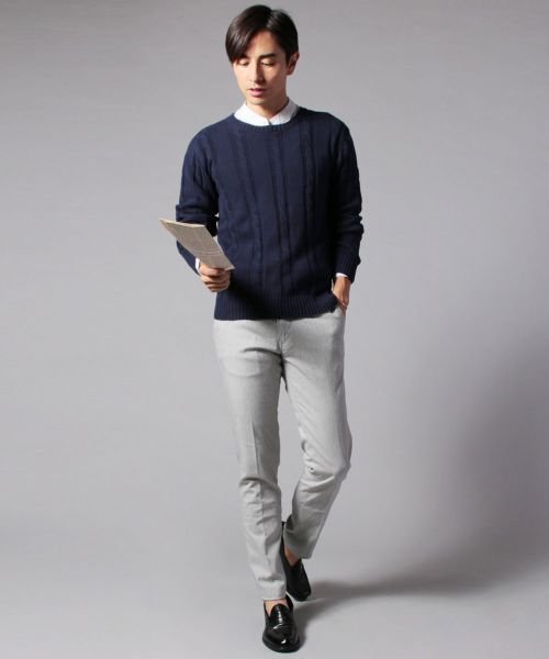 バイヤーズセレクト Buyer S Select コットンケーブル長袖vネッククルーネックニット ザ カジュアル The Casual D Fashion