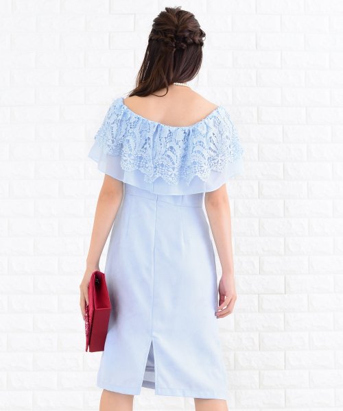 レースティアードフリルオフショルダーワンピース ドレス レースレディース Lace Ladies D Fashion