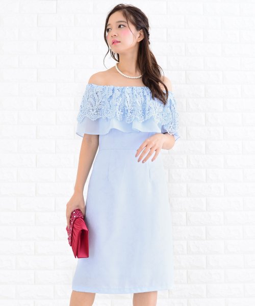 レースティアードフリルオフショルダーワンピース ドレス レースレディース Lace Ladies D Fashion