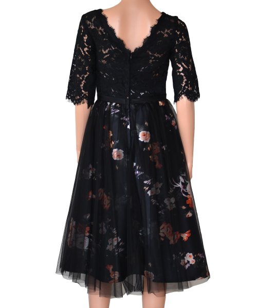 花柄チュール切り替えブライズメイドワンピース ドレス レースレディース Lace Ladies D Fashion