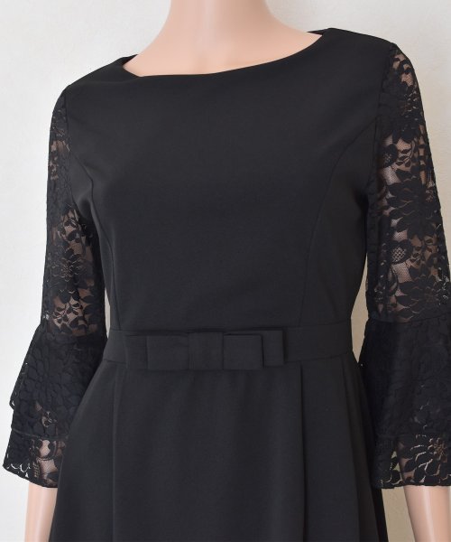 フレア袖切り替えシンプルワンピース ドレス レースレディース Lace Ladies D Fashion フレア袖切り替えシンプルワンピース ドレス レースレディース Lace Ladies D Fashion