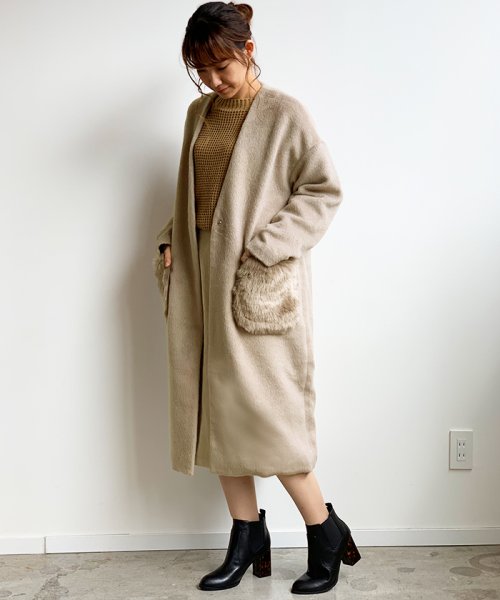ポケットファーコート フューティアランド Futier Land D Fashion ポケットファーコート フューティアランド Futier Land D Fashion