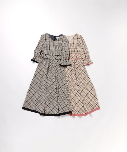 セール 美人百花11月号掲載 チェックミディー配色ワンピース ミッシュマッシュ Misch Masch のワンピース通販 D Fashion