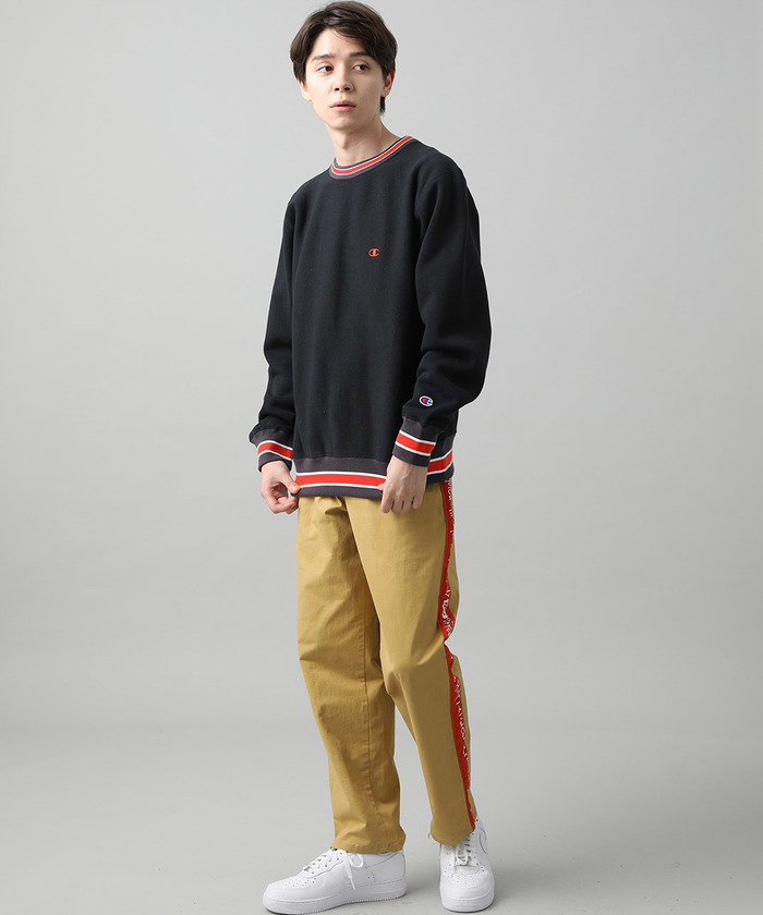 セール】【Champion】リバースウィーブライン入りクルー