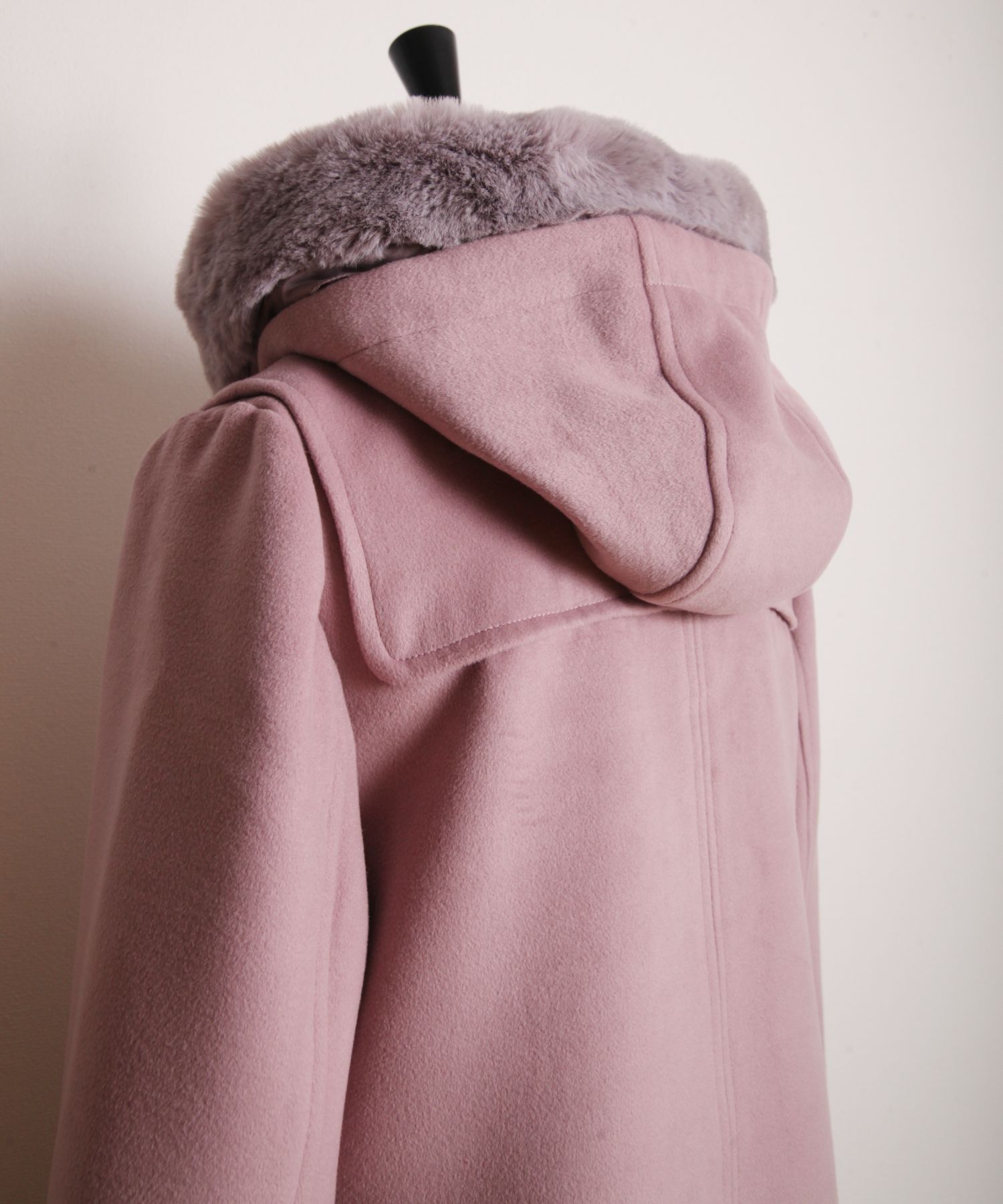 新品 トッコクローゼット ♡ ファー付きりぼん装飾ロングダッフルコート ベージュ 2WAYファー付きりぼんビットショートダッフルコート