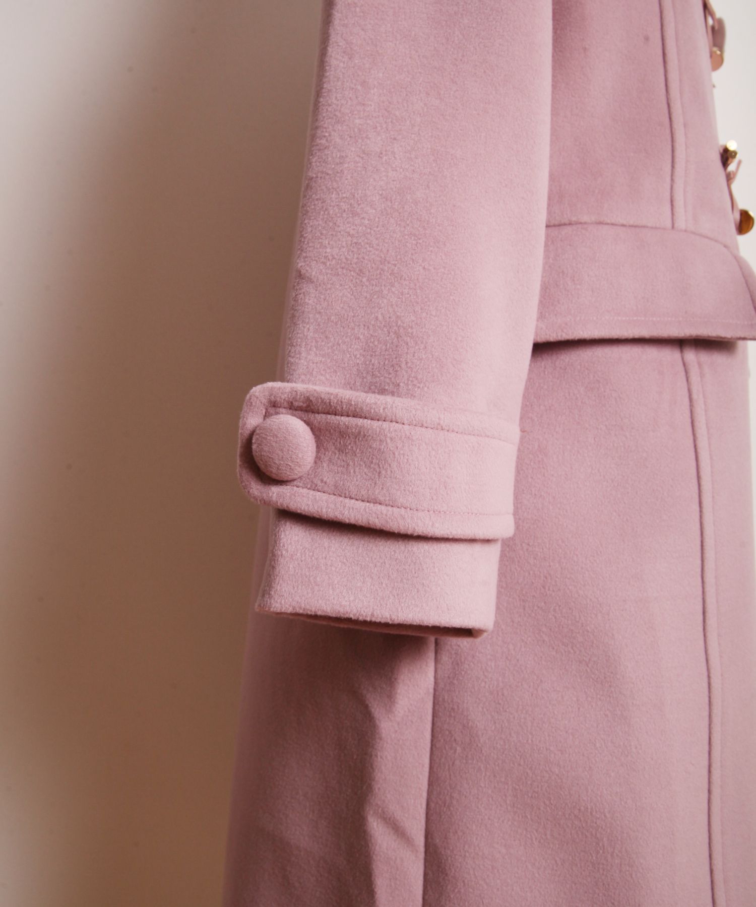 Monnalisa フラワー装飾 ピンクダブルコート Monnalisa フラワー装飾 ピンクダブルコート