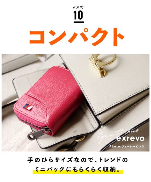 スキミング防止 カード ケース じゃばら 本革 カード入れ グッズ コンパクト おしゃれ かわいい フューシャピンク レディース メンズ レザー ジャバラ ス エクレボ Exrevo D Fashion