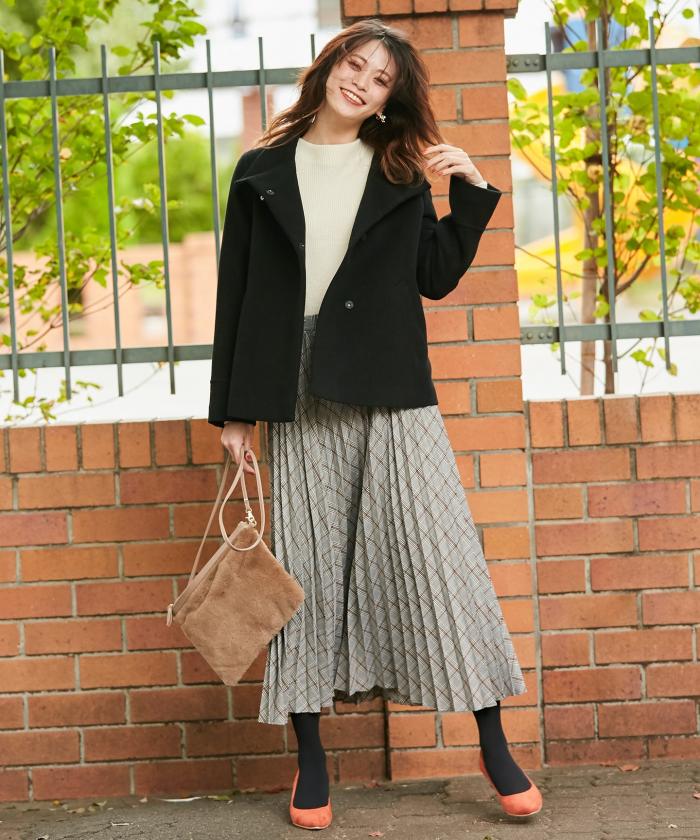 セール 50%OFF】【洗える】チェックプリーツロング スカート セール 50%OFF】【洗える】チェックプリーツロング スカート