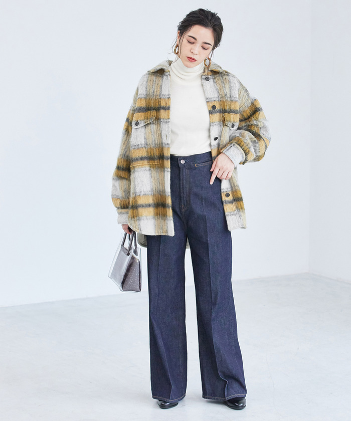 セール 70%OFF】シャギーチェックオーバーシャツコート セール 70%OFF】シャギーチェックオーバーシャツコート