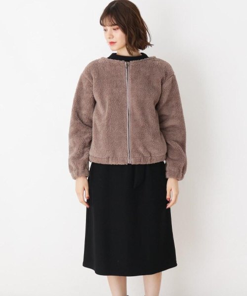 セール Llあり 2点セット ボアブルゾン ワンピースセット グローブ Grove D Fashion