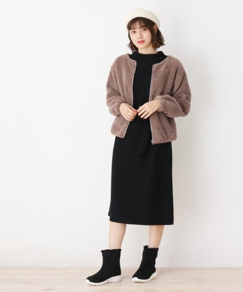 セール Llあり 2点セット ボアブルゾン ワンピースセット グローブ Grove D Fashion