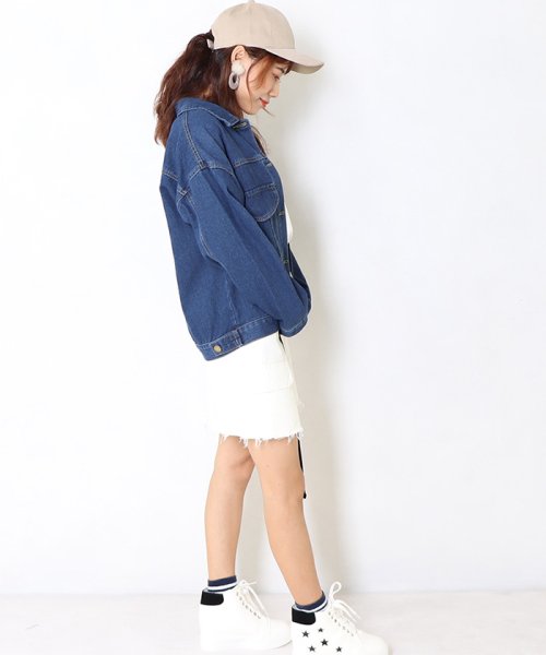 デニムジャケット レディース アウター ミディアム丈 Gジャン シルエット ジージャン 即納 ミニミニストア Miniministore D Fashion