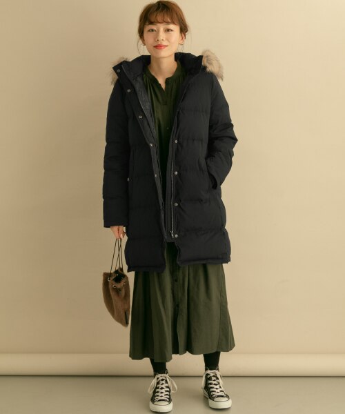 セール】ストレッチタフタロングダウンコート(502700492 セール】ストレッチタフタロングダウンコート(502700492