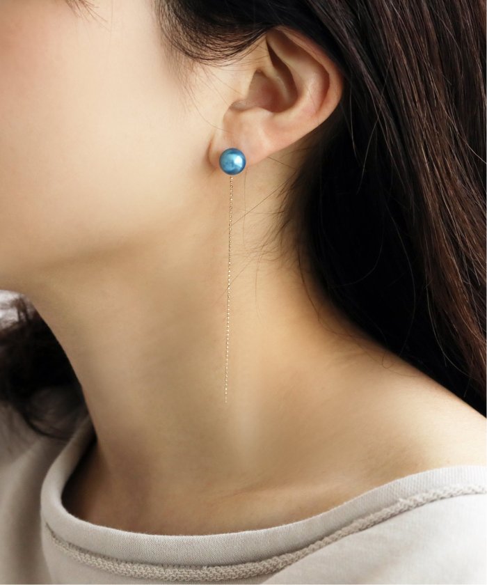 追加》インディゴパール8mm1粒ピアスK10（両耳）(502711240