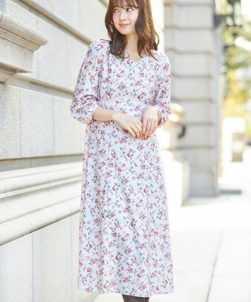 セール パール付きフラワープリントワンピース トッコクローゼット Tocco Closet D Fashion