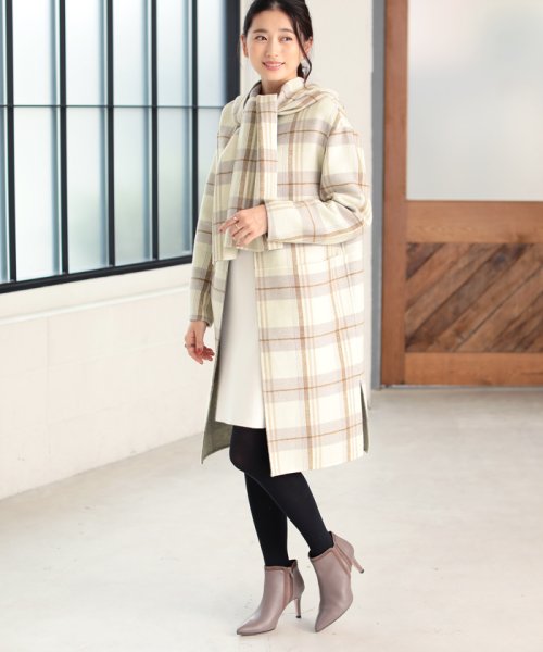 セール チェックフードマフラー付co レッセ パッセ Laisse Passe D Fashion セール チェックフードマフラー付co レッセ パッセ Laisse Passe D Fashion