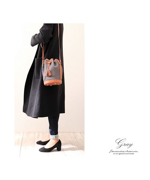 巾着バケツバイカラーショルダーバッグ ニノン Ninon D Fashion 巾着バケツバイカラーショルダーバッグ ニノン Ninon D Fashion