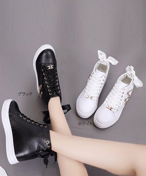 シークレットインソール スニーカー ハイカット 厚底スニーカー ショートブーツ ミニミニストア Miniministore D Fashion