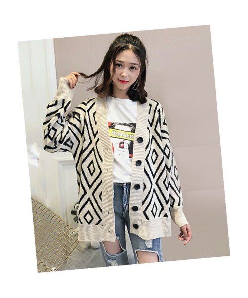 トップス カーディガン 大きいサイズ レディース ニットセーター 厚手 大人 可愛い 韓国ファッション ドゥーベル Doux Belle D Fashion