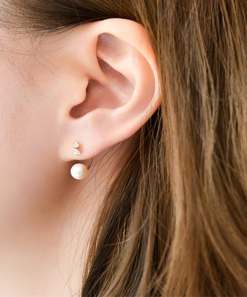 K10 2wayフェミニティーパールキャッチピアス フィービィー Phoebe D Fashion
